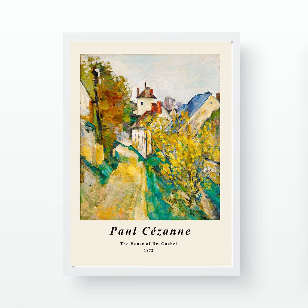 Falikép, festményt ábrázoló, Cézanne, zöld - kék - sárga, 55x75 cm - Butopêa akciós termékkép 1